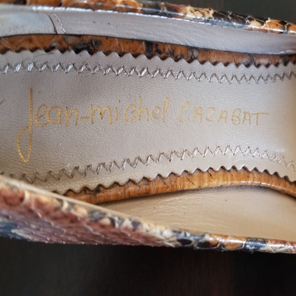 JEAN-MICHEL CAZABAT Animal Print Leather Wedge - Brown- Size EU 37/US 6 - Picture 6 of 7